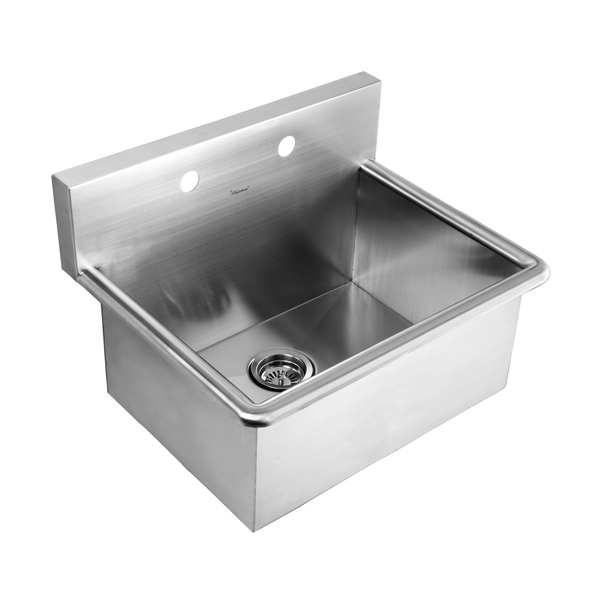 Whitehaus Brushed SS Commercial Drop-In Or Wall Mount Utility Sink, Brushed SS WHNC2520